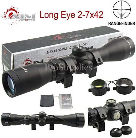 PROSUPPLIES -- AIM SPORTS Mosin Nagant 2-7x42 Long Eye Relief Rangefinder Scope