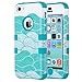 ULAK iPhone 5C Case, iPhone5C Case, Shockproof Hybrid Heavy Duty Dual Layer High Impact Protection Case Cover for Apple iPhone Apple iPhone 5C- Wave Clouds + Blue