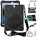Zenrich Galaxy Tab S2 9.7 Case, dropproof High Impact Resistant Heavy Duty Armor Cover W/Hand Strap Handle Shoulder Belt Carry Shell for Samsung SM-T810/SM-T813/SM-T815 T810 9.7 inch Tablet (Black)