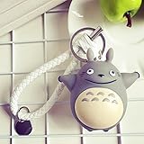 Stay Young Classic Memory Cute and Pretty My Neighbor Totoro Handmade Weaved Leather Strap Wrist Keychain Key Ring / Pendant My Neighbor Totoro Toy Figure Keychain Key Ring Creative Totoro Gifts & Crafts (White)