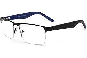 Men Fashion Rectangle lens Metal Brand Quality Frame Non-prescription Wide Vision Eyewear