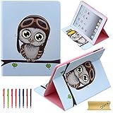 iPad 2/3/4 Case, Dteck(TM) Cartoon Cute Pattern PU Leather Flip Stand Case with [Cards Slots&Money Holder] for Apple the New iPad 4 & 3 with Retina Display / iPad 2 (02 Big Eyes Owl)