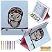 iPad 2/3/4 Case, Dteck(TM) Cartoon Cute Pattern PU Leather Flip Stand Case with [Cards Slots&Money Holder] for Apple the New iPad 4 & 3 with Retina Display / iPad 2 (02 Big Eyes Owl)