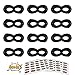AIMIKE Superhero Masks, Kids Party Dress Up Masks, 12Pcs Black with 100 Superhero Stickers