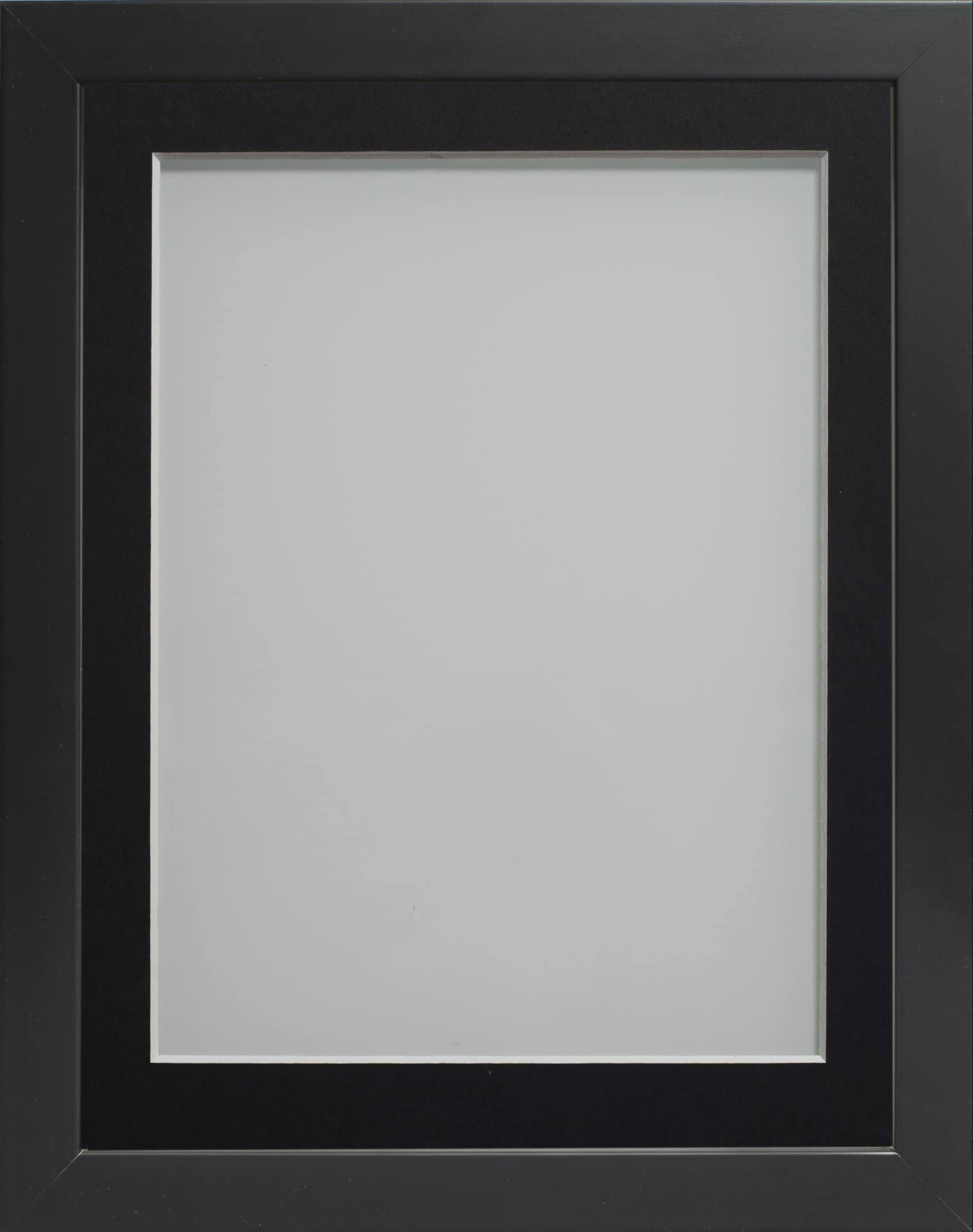 Frame Company Connolly Range Black Wooden Picture Photo Frame with Black Mount, 16x12 for pic size 13x9 *Choice of Sizes* Fitted with Real Glass