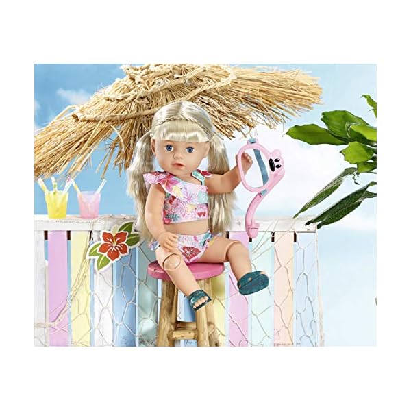 Zapf Creation 829240 BABY born Holiday Deluxe Bikini Set Puppenkleidung 43 cm, rosa/bunt – Bild 6