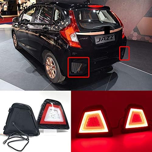 リアバンパー テールライト 多機能 車のled リアフォグランプ ブレーキライト ウインカーライト 逆ランプ に合う ホンダジャズフィット14 15 16 17