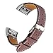 bayite Leather Bands Compatible Fitbit Charge 2, Replacement Accessories Straps Women Men, Chocolate Brown