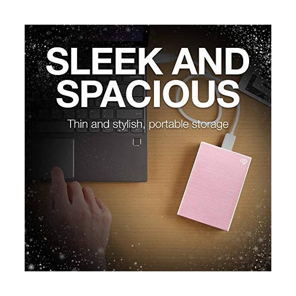 Seagate Backup Plus Slim, tragbare externe Festplatte 2 TB, 2.5 Zoll, USB 3.0, PC, Notebook & Mac,Roségold, inkl. 2… – Bild 3