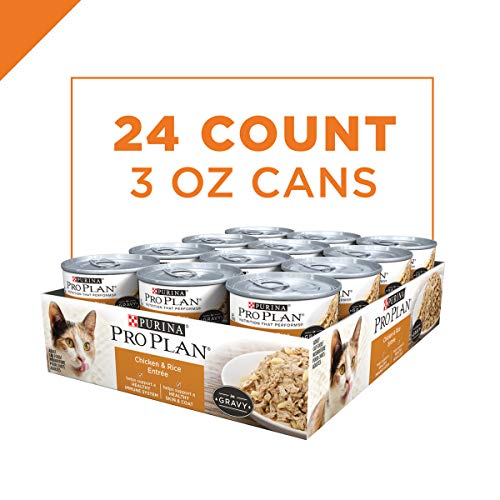 Purina Pro Plan Gravy Wet Cat Food, Chicken & Rice Entree - (24) 3 oz. Pull-Top Cans - //medicalbooks.filipinodoctors.org