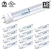 Hyperikon T8 LED Light Tube, 4ft, 18W (40W equivalent), 4000K (Daylight Glow), Single-Ended Power, Clear 1-Line, UL, DLC - 12-Pack [Tombstones Included]