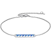 YAFEINI Wave Bracelet S925 Sterling Silver Opal Wave Bracelets Ocean Jewelry Gifts for Women Mom