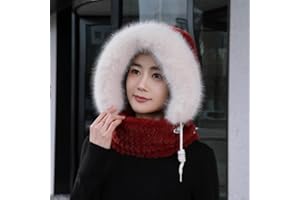 3-in-1 Unisex Autumn Winter Warm Hat for Women Fleece Neck Warmer Caps Ear Protection Plush Adjustable Windproof Hats