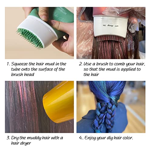 Comblor Temporary Hair Color Set, 5 Colors Hair Wax Color Gifts for Girls Kids, Temporary Hair Dye for Dark & Light Hair, Ideal Toys Gifts for Birthday, Children\'s Day, Halloween,Christmas, Cosplay, Party (Comb Head B)