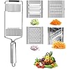 Slice&GO Multi-Purpose Vegetable Slicer-4 in 1 Stainless Steel Grater Slicer-Super Blades Cutter Thin Slice Julienne…