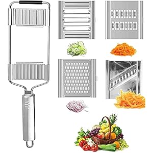 Slice&GO Multi-Purpose Vegetable Slicer-4 in 1 Stainless Steel Grater Slicer-Super Blades Cutter Thin Slice Julienne…