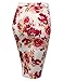 JJ Perfection Women's Stretchy Elastic Waist Band Midi Pencil Skirt