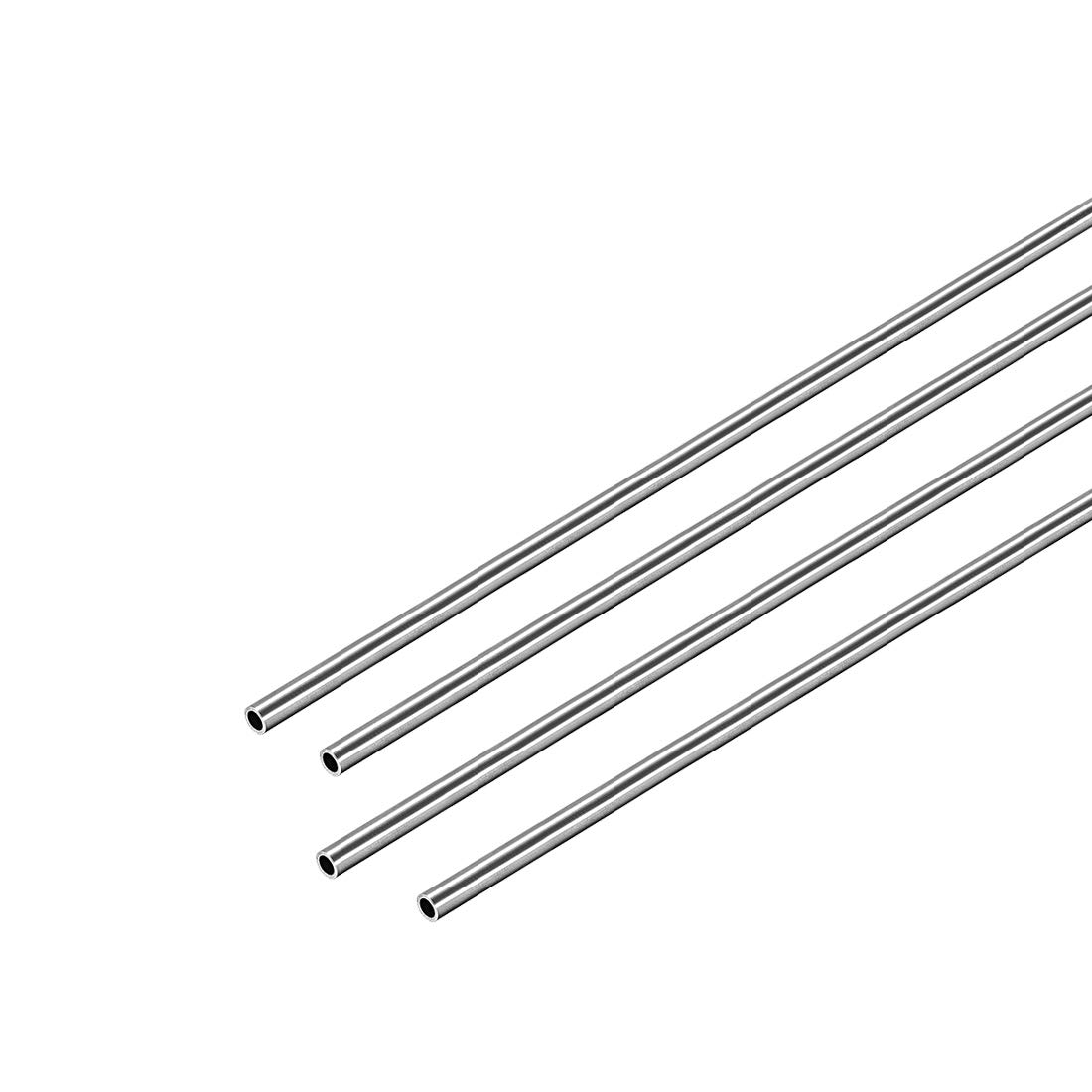 uxcell 304 Stainless Steel Round Tubing 4mm OD 0.6mm Wall Thickness 250mm Length Seamless Straight Pipe Tube 4 Pcs