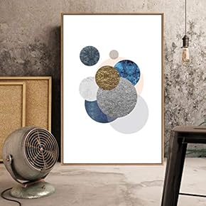 Framed Canvas Home Artwork Decoration Abstract Geometry Canvas Wall Art for Living Room, Bedroom - 16x24 inches