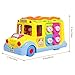 SGILE Activity Musical School Bus Xmas Gift Toy with Omni-directional Auto-Sensing Wheel, Multiple Games Light and Various Animal Sounds