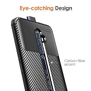 iVoler Cover per Oppo Reno2 Z/Reno 2Z / Oppo Reno2 F/Reno 2F, con 3 Pezzi Pellicola Vetro Temperato, Fibra di Carbonio… - immagine 3