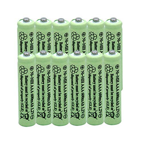 QBLPOWER Solar Light Batteries AAA Triple A NIMH 600mAh 1.2V Rechargeable for Garden Lights Remotes Mice(12Pcs)