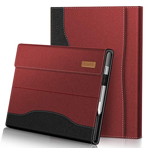 INFILAND Microsoft Surface Pro 7 Case Compatible with Microsoft Surface Pro 7/ Surface Pro 6/ Surface Pro 2017/ Surface Pro 4 12.3 inch Tablets, Dark Red