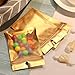 150 Packs Polyester Film Zip Lock Bags Aluminum Foil Bags Durable Double-Sided Metallic Foil Polyester Film Flat Pouch 7.5 x 12 cm/ 3 x 4.7 Inch(Gold,7.5 x 12 cm/ 3 x 4.7 Inch)