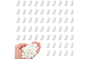 Acoeitl 60Pcs Round Rubber End Caps White 1/4In(6.5mm) ID Vinyl Flexible Covers Screw Protectors Tips for Bolts Furniture Legs Wire Shelves Pipe Metal Poles End Cap for Thread Sealing Floor Protection