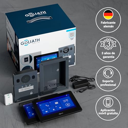 Goliath® Video Door Phone 2 Monitors [Monitor 7"] Automatic Door Phone with Camera - 2 Wire Video Intercom - Camera Telefonillo - Video Intercom - Vandal Proof and Climate - Recessed