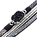 17mile Multi-Layer Leather Bracelet - Braided Wrap Cuff Bangle - with Alloy Magnetic Clasp Handmade Jewelry for Women,Girl Gift