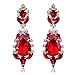 Miraculous Garden Women's Silver Gold Rose Gold Tone Plated Crystal Rhinestone Drop Earrings for Mother's Day (Rose gold tone plated red crystal)