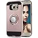 Galaxy S6 Case,Galaxy S6 Case with HD Screen Protector,Anoke Samsung S6 Cellphone 360 Degree Rotating Ring Holder Kickstand Scratch Resistant Drop Protective Cover for Galaxy S6 ZS Rose Gold