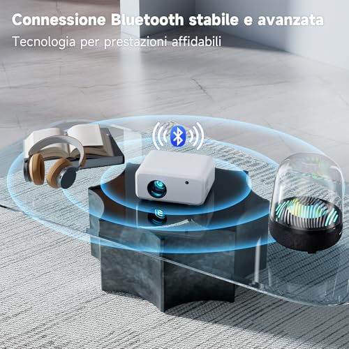 Mini Portable Projector 2025 Upgraded, Visulapex V3 PRO Projector 12000 Lumens Support FHD 1080P, 50% Zoom and Electric Focus, 5G WiFi Bluetooth Video Projectors for iOS/Android/TV Stick/HDMI/USB