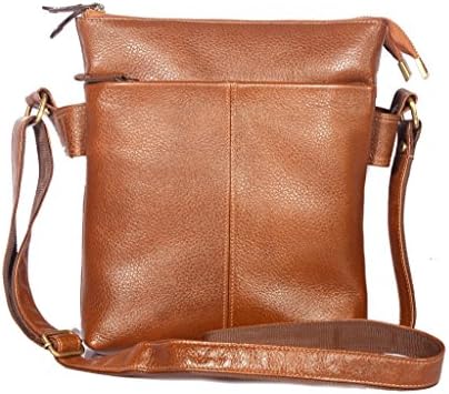 Leather Unisex Leather Messenger Bags - Tan