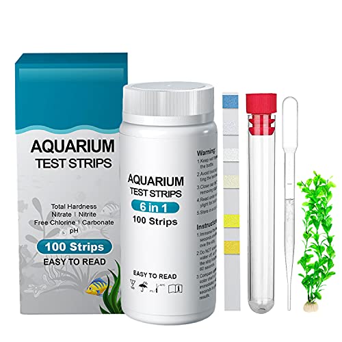 Lxiyu 6in1 Aquarium Test Strip (100 Tests), Fish Tank Test Kit