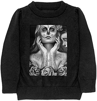 HAPPYSUN Sugar Skull Girl Teenage Boy & Girl Crew Neck Knitted Sweater