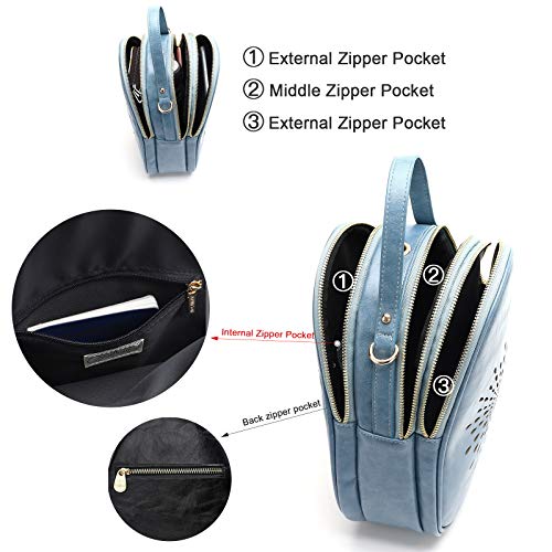 APHISON Fashion Mini Backpack Purse for Women Teen Girls Cute Small Backpacks PU Leather Crossbody Shoulder Bags Handbags Multifunctional and Large-Capacity Daypack Purse L-BLUE