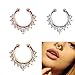 Septum Fake Nose Ring Jewelry,Women Girls Septum Ring Faux Nose Rings Non-Piercing Jewelry Clip On Clicker (8 PCS)