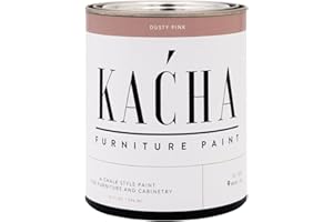 Kacha Furniture Paint | Dusty Pink Chalk Style Paint for Furniture, Cabinets, and Crafts | Quart - 32 oz | Dusty Pink | Low VOC | Matte | (Topcoat Required)