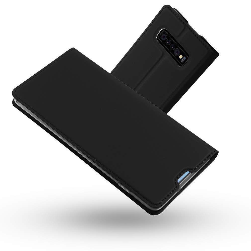 Radoo Galaxy S10 Case, Premium PU Leather Flip Wallet Case With TPU Shockproof Inner Shell Flip Book Full Body Protection Case For Samsung Galaxy S10 6.1 Inch (Black)