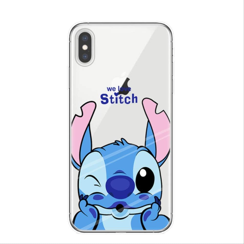 LKJHG Cute Cartoon Animal Phone Case Stich Phone Case Silicone Soft Edge Phone Case For iPhone X XS T5966