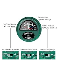 yoyomax Kit de pruebas de suelo pH medidor de humedad planta agua luz de prueba kits de pruebas para plantas de jardín