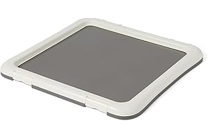 鶹 Basics Dog Training Pad Holder,Secured Latches,Extra Thick and Non-Slip, Recycled Plastic, 61 cm, S, White and Charcoa