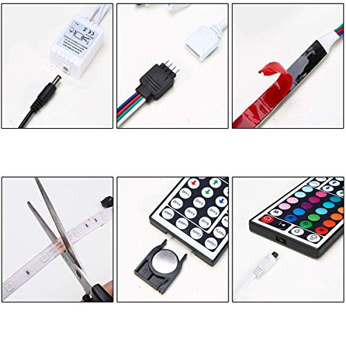 WERSEON LED Strip Lights Kit, Room led Lights Waterproof 32.8ft 5050 RGB 300led Light Strips Compatible with Alexa Google Home, Light Strip Kits Music Sync for Room TV Kitchen Home Party