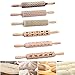 Embossing Rolling Pins Christmas Wooden Rolling Pin StarALL Snowflakes Pattern for Baking Embossed Cookies Kitchen Tool