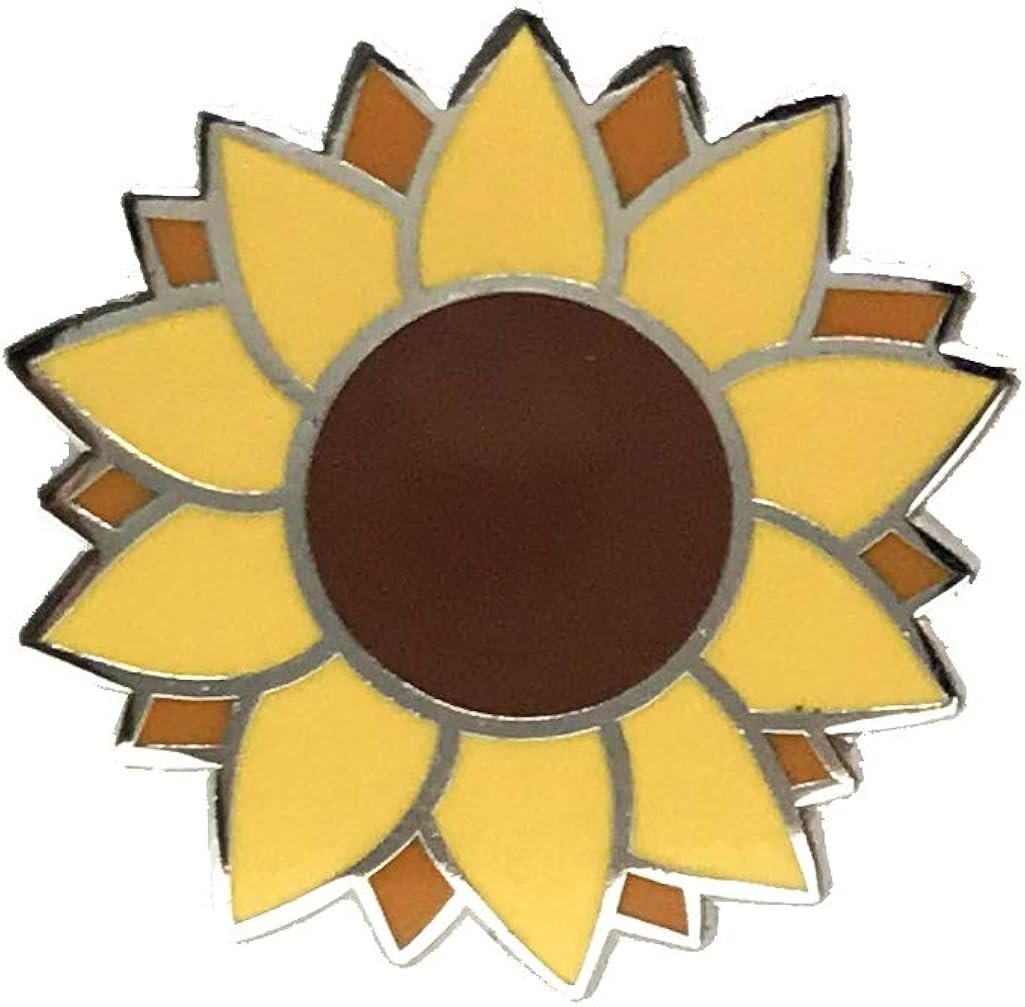 Sunflower Lapel Pin Yellow Sunflower Helianthus Brooch