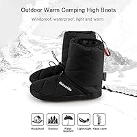 Sanmubo Trade Winter Warm Camping Booties Windproof and Waterproof Shoes with Plush Cotton Lining Lightweight and Non-Slip Boots for Indoor and Outdoor Use