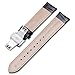 iStrap Leather Watch band -Alligator Grain Embossed Pattern Calfskin Replacement Strap-Stainless Steel Deployment Buckle with Push Buttons-Bracelet for Men Women-18mm 19mm 20mm 21mm 22mm 24mm