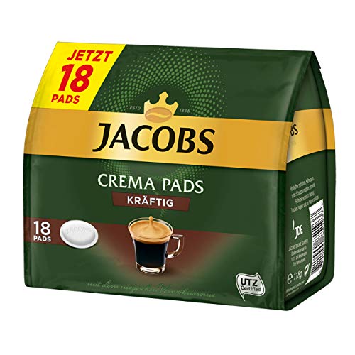 JACOBS Pads Crema kräftig 90 Getränke - 5x18 Kaffeepads Senseo kompatibel – Bild 5